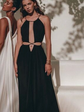 Aya Sacred Wear NWT BLACK PROM HANDMADE DRESS • BOHO Dress